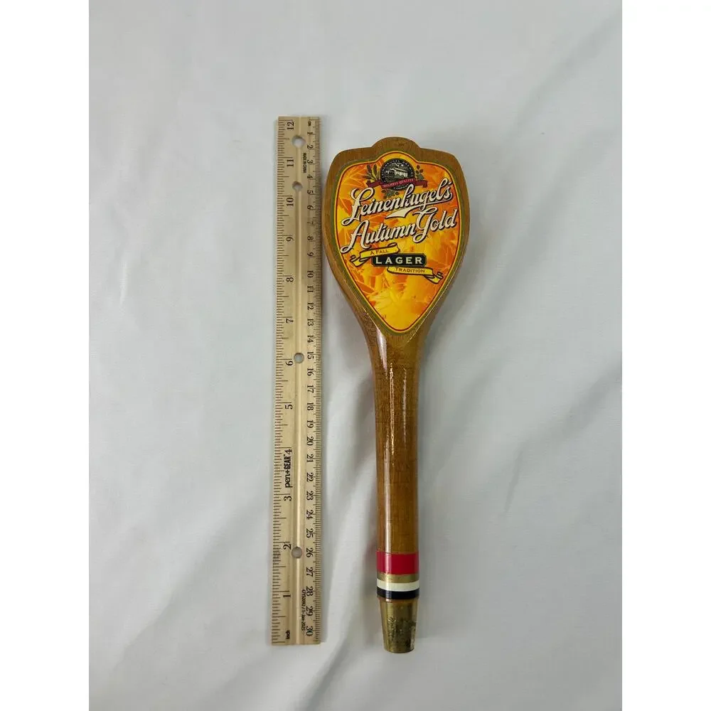 Leinenkugels Autumn Gold Lager Wood Beer Tap Handle Vintage Wisconsin Breweriana